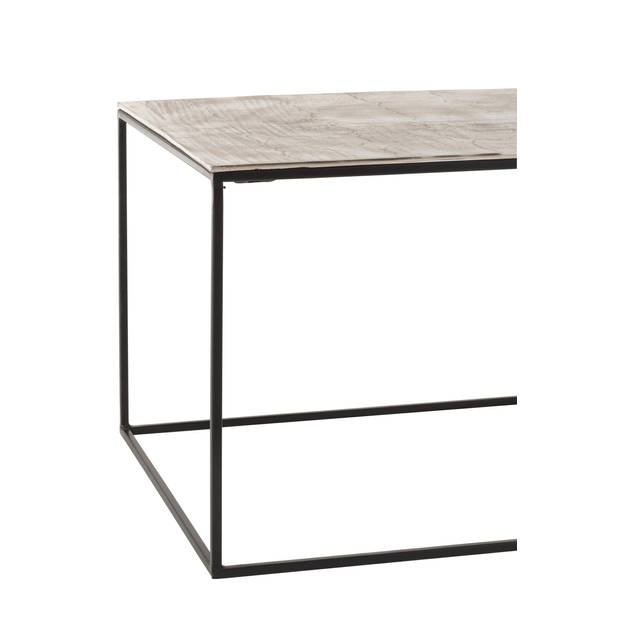 J-line - Salontafel Rechthoek Aluminium/ijzer Zilver/zwart - 110x49x41cm