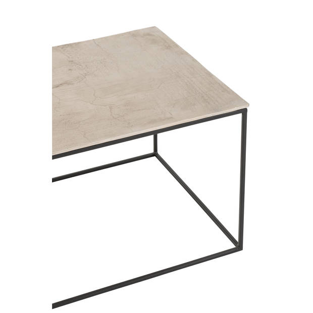 J-line - Salontafel Rechthoek Aluminium/ijzer Zilver/zwart - 110x49x41cm