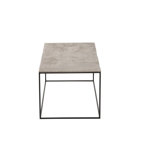 J-line - Salontafel Rechthoek Aluminium/ijzer Zilver/zwart - 110x49x41cm