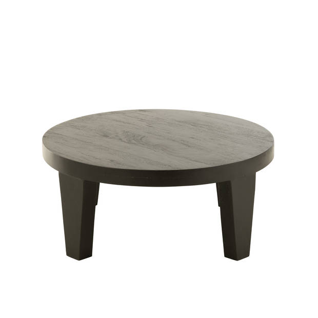 J-line - Salontafel Rond Mango Hout Matte Zwart - 80x80x34cm