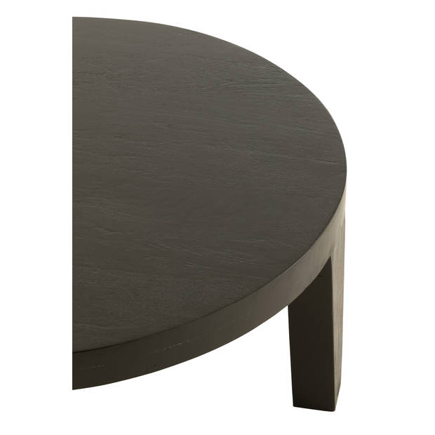 J-line - Salontafel Rond Mango Hout Matte Zwart - 80x80x34cm