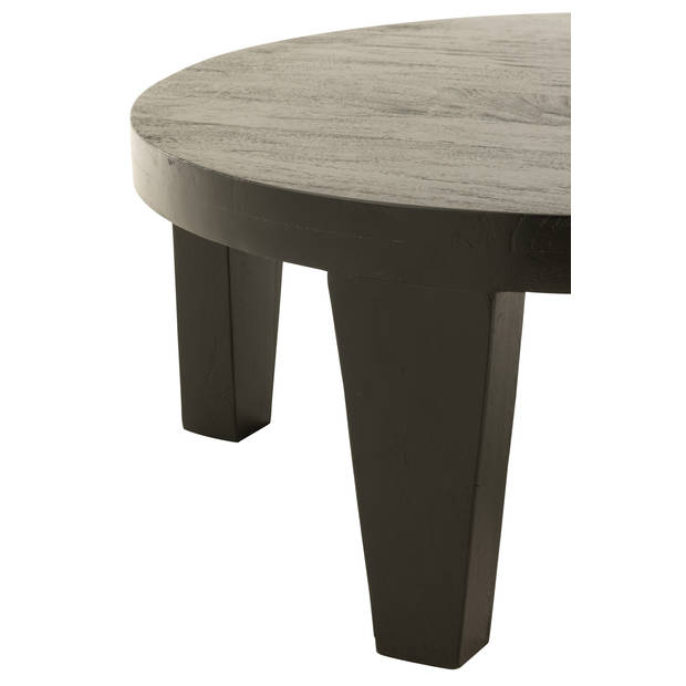 J-line - Salontafel Rond Mango Hout Matte Zwart - 80x80x34cm