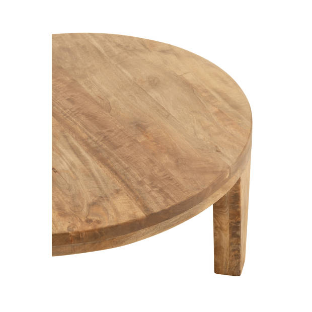 J-line - Salontafel Rond Mango Hout Naturel - 80x80x34cm