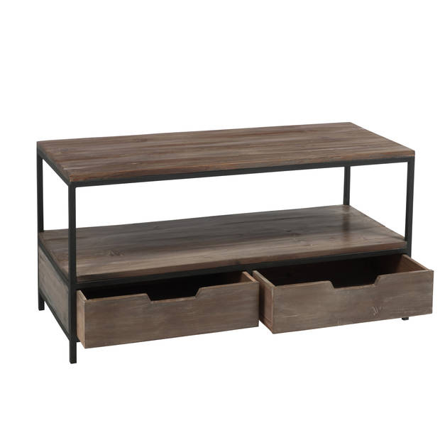 J-line - Salontafel Hout/met Bruin+zwart - 120x50x60.5cm