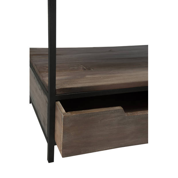 J-line - Salontafel Hout/met Bruin+zwart - 120x50x60.5cm