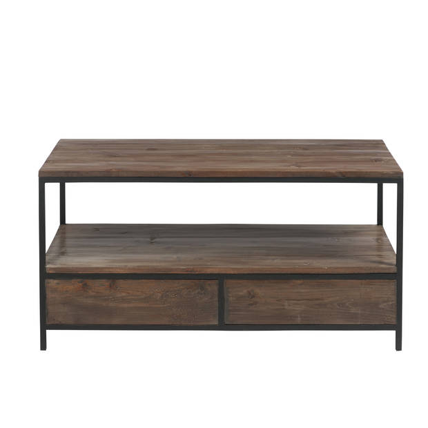 J-line - Salontafel Hout/met Bruin+zwart - 120x50x60.5cm