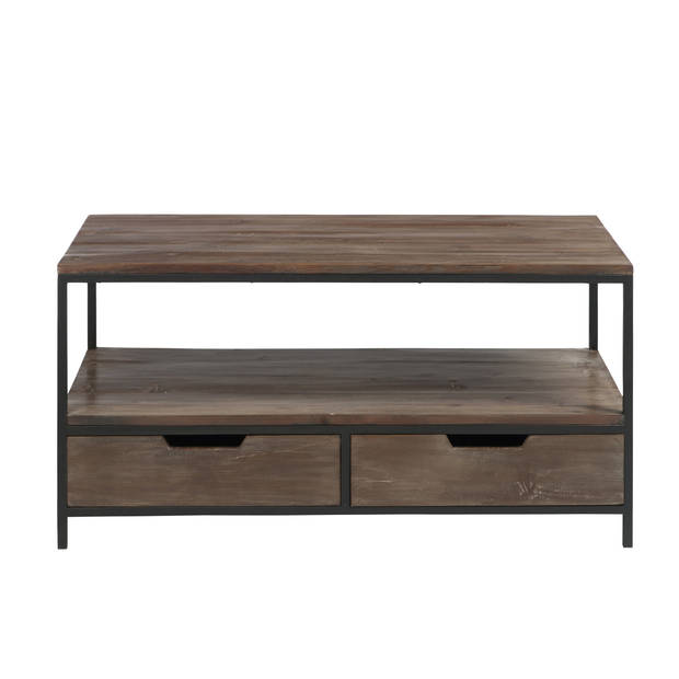 J-line - Salontafel Hout/met Bruin+zwart - 120x50x60.5cm