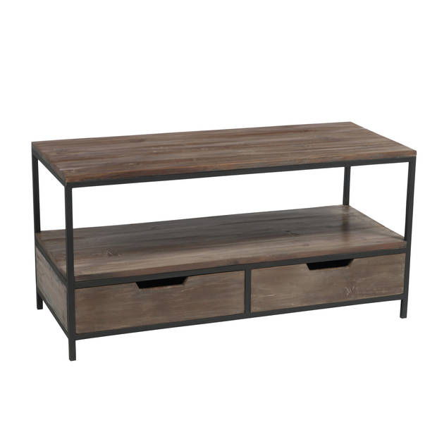 J-line - Salontafel Hout/met Bruin+zwart - 120x50x60.5cm