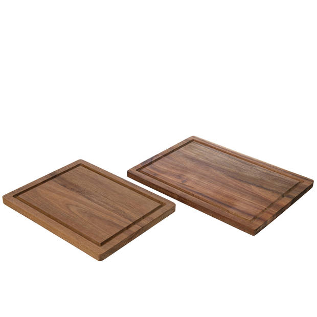 J-line - Set Van Twee Bijzettafels Lounge Metaal/hout Wit/naturel - 50x50x56cm