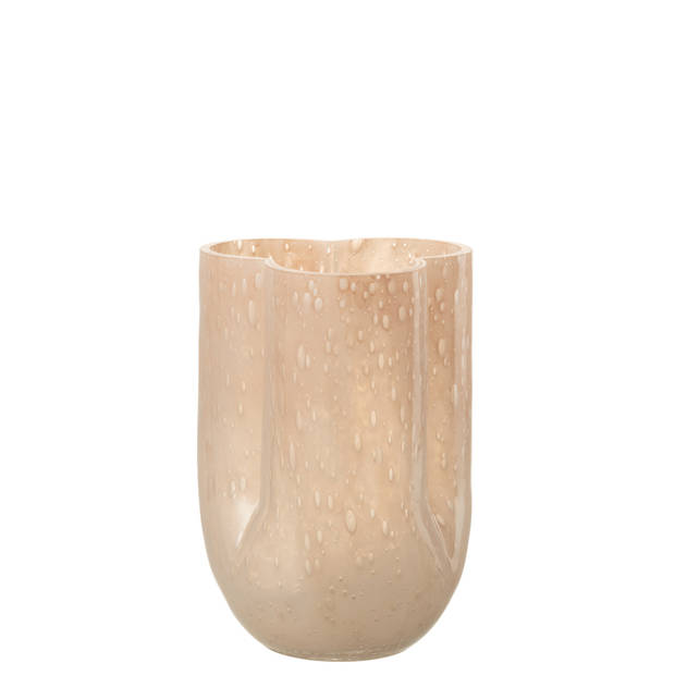 J-line - Vaas Trikkie Glas Beige - 15.5x15.5x23cm