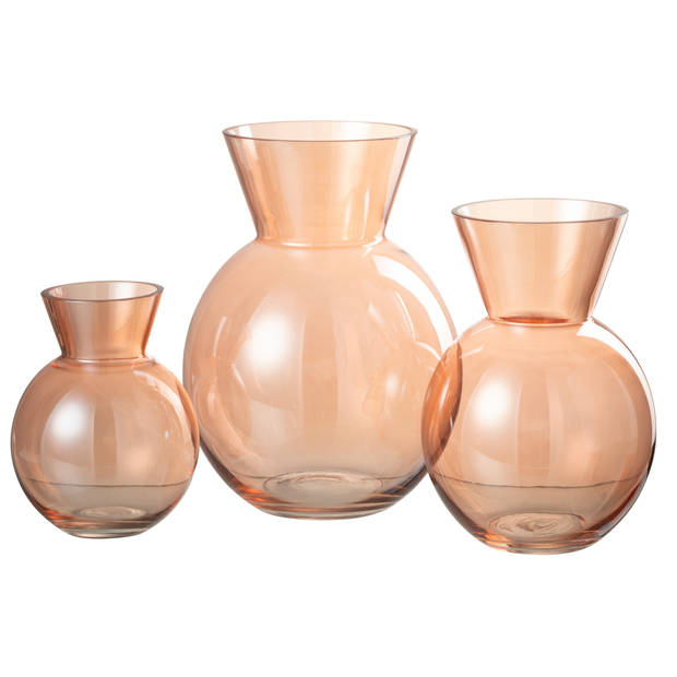 J-line - Vaas Lucy Glas Oranje Large - 20.5x20.5x28cm