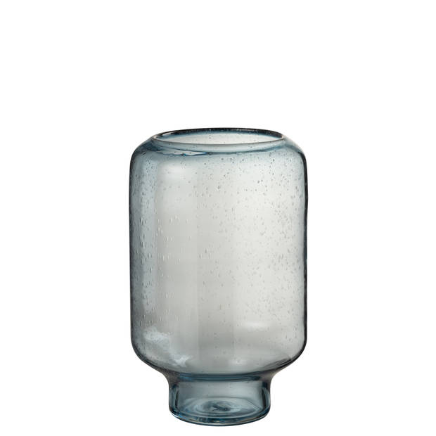 J-line - Vaas Nora Op Voet Rond Glas Lichtblauw Large - 22x22x36cm