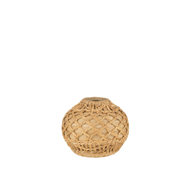 J-line - Vaas Rieten Bamboe Naturel Small - 25.5x25.5x22cm