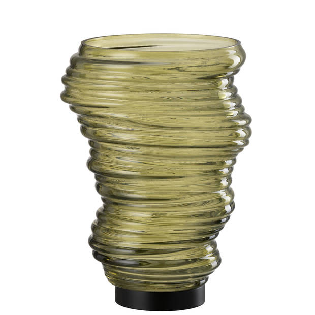 J-line - Vaas Tornado Glas Groen Large - 20x20x27.5cm