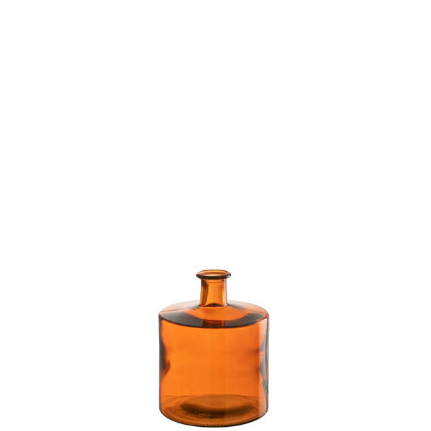 J-line - Vaas Wijd Glas Orange Small - 20.5x20.5x26cm