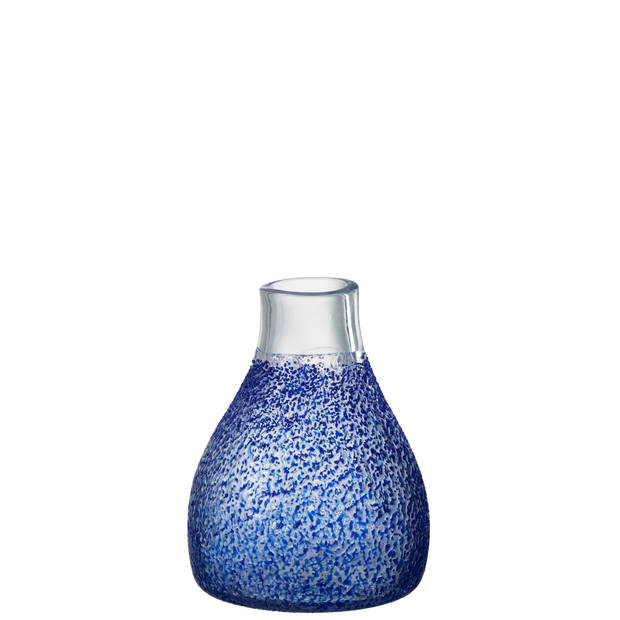 J-line - Vaas Santorini Glas Blauw Small - 17x17x22.5cm