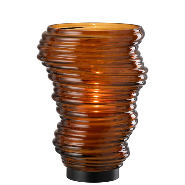 J-line - Vaas Tornado Glas Bruin Large - 20x20x27.5cm