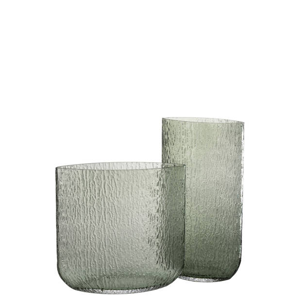 J-line - Vaas Mila Hoog Glas Groen - 21x12x40cm