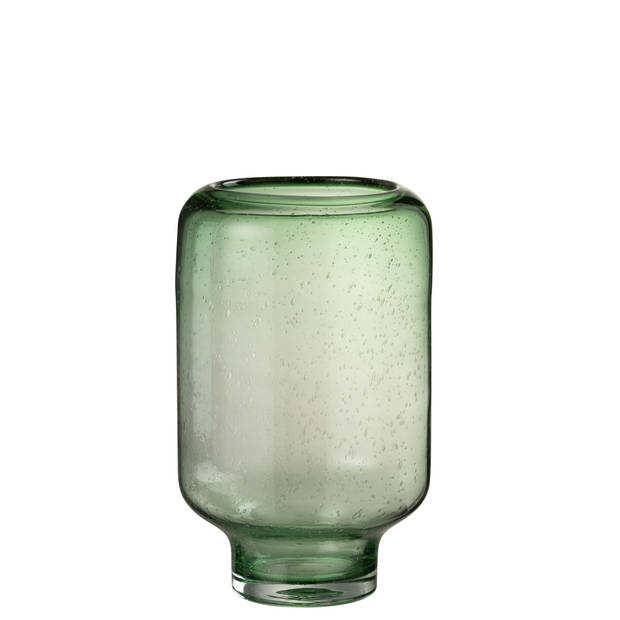 J-line - Vaas Nora Op Voet Rond Glas Lichtgroen Large - 22x22x36cm