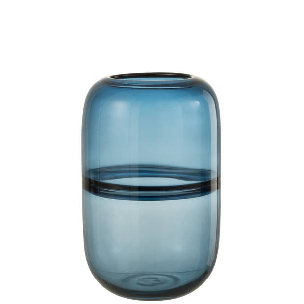 J-line - Vaas Dyba Glas Blauw Large - 16x16x25.5cm