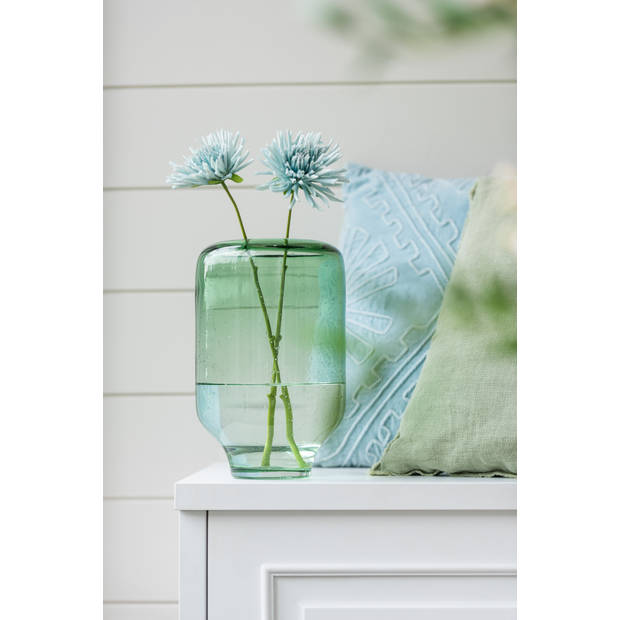 J-line - Vaas Nora Op Voet Rond Glas Lichtgroen Large - 22x22x36cm