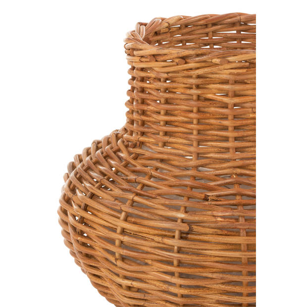 J-line - Mand Vaasvorm Rotan Honing Geel - 49x49x38cm