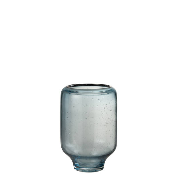 J-line - Vaas Nora Op Voet Rond Glas Lichtblauw Small - 18x18x27cm