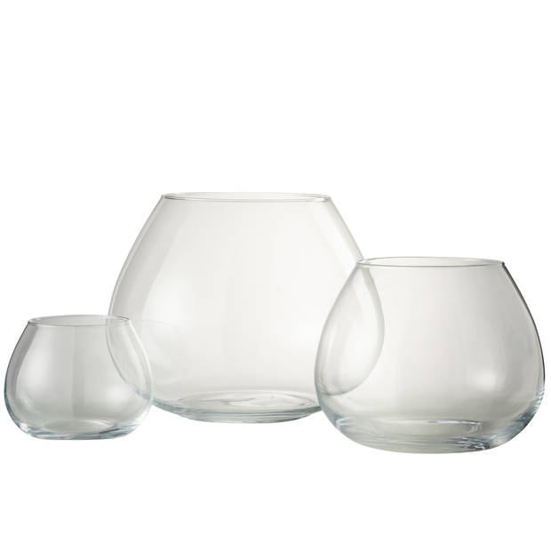 J-line - Vaas Fie Glas Transparant Large - 37x37x29.5cm