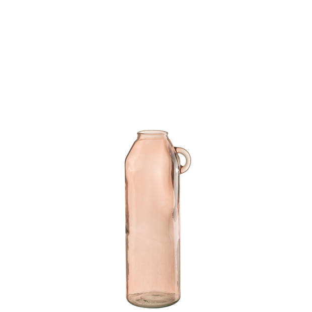 J-line - Vaas Handvat Cilinder Glas Licht Roze Large - 17x14x45cm