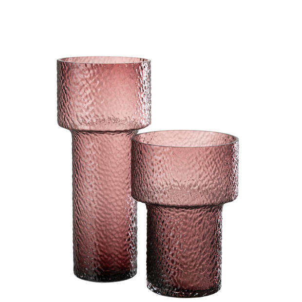 J-line - Vaas Betty Glas Rose Large - 19x19x45cm