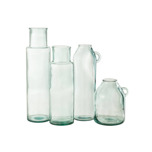 J-line - Vaas Cilinder Gerecycleerd Glas Large - 14.5x14.5x55cm