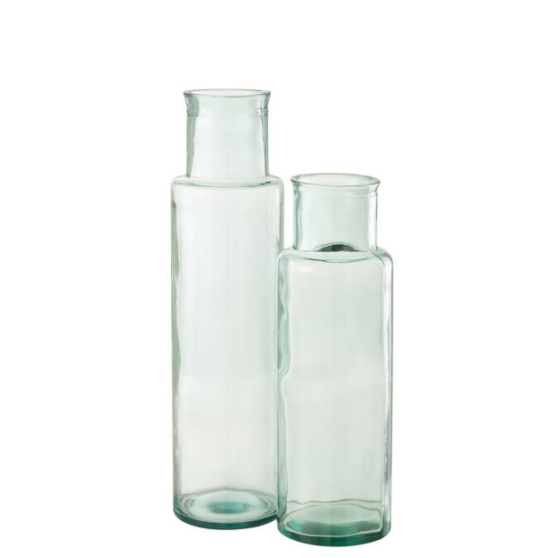 J-line - Vaas Cilinder Gerecycleerd Glas Large - 14.5x14.5x55cm