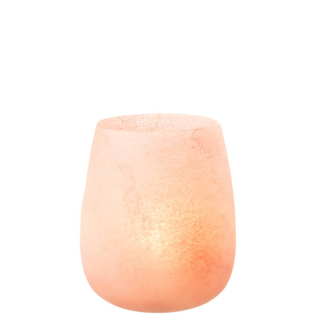 J-line - Vaas Frosted Glas Roze - 23x23x27cm