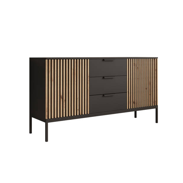 Meubella Dressoir Marbella - Zwart - 150 cm