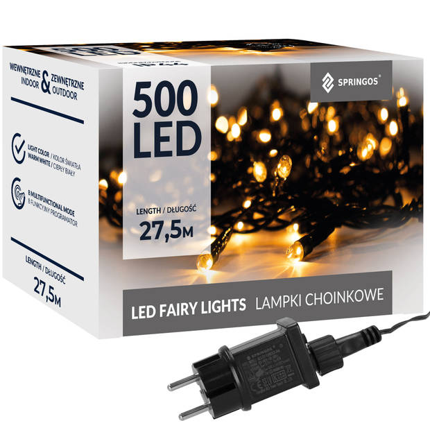 Springos Kerstverlichting 25 m 500 LED Warm Wit