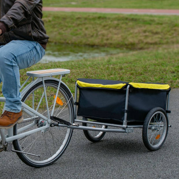 Dunlop Fietskar - Fietskar met Reflectoren en Verstelbare Regenhoes - Geel