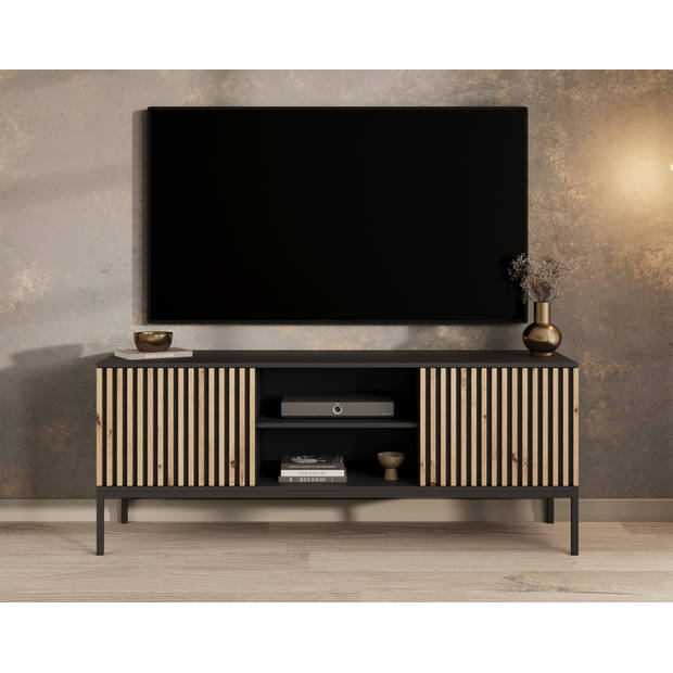 Meubella TV-Meubel Marbella - Zwart - 150 cm - Staand