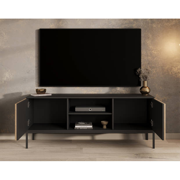 Meubella TV-Meubel Marbella - Zwart - 150 cm - Staand