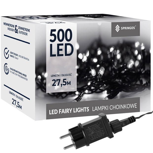 Springos Kerstverlichting 25 m 500 LED Koel Wit