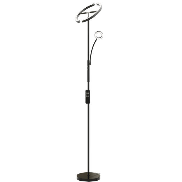 tectake® LED-Vloerlamp - Dimbare Vloerlamp - Vloerlamp met Leeslicht en Afstandsbediening