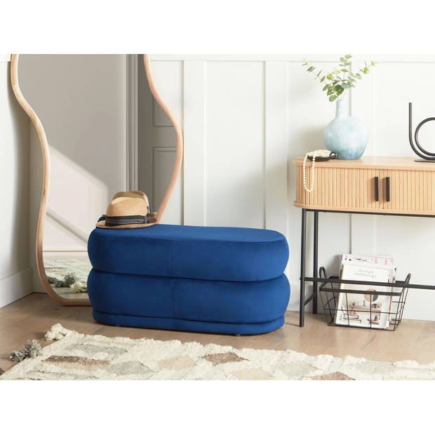 Beliani ELLENDALE - Bedbank-Blauw-Fluweel