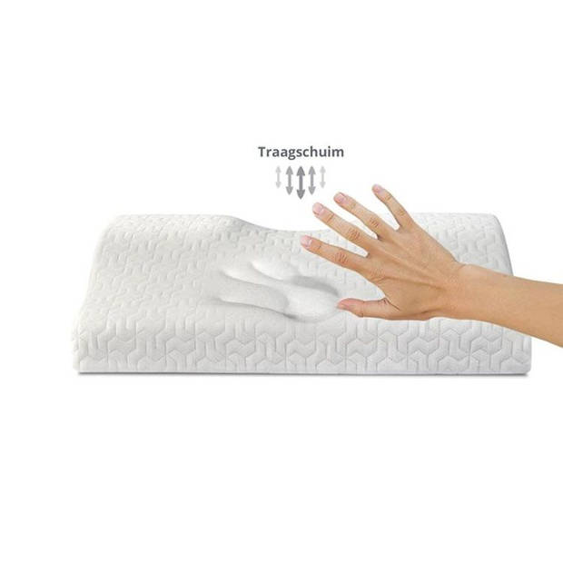 MOVOM Ergonomisch Orthopedisch Memory Foam Hoofd- en Nek Kussen - 50x30x10 cm