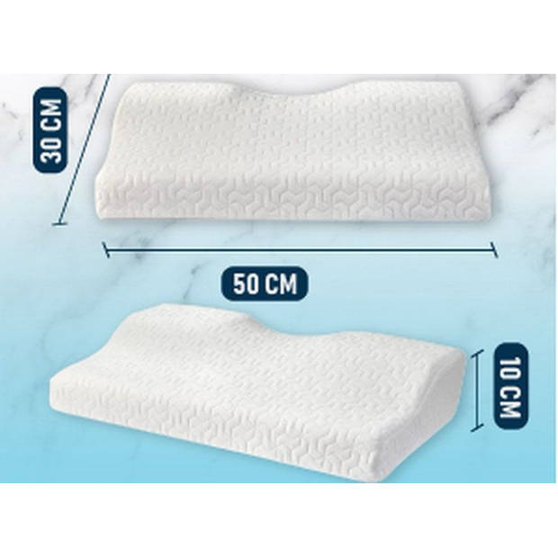 MOVOM Ergonomisch Orthopedisch Memory Foam Hoofd- en Nek Kussen - 50x30x10 cm