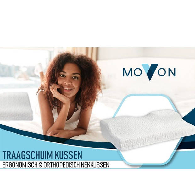 MOVOM Ergonomisch Orthopedisch Memory Foam Hoofd- en Nek Kussen - 50x30x10 cm