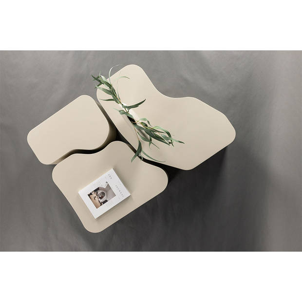 Nordland salontafel set van 3 beige.