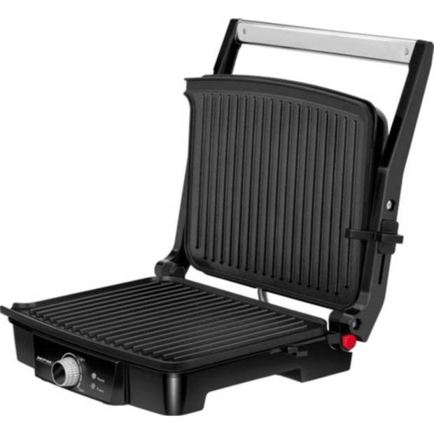 MPM - Tosti Apparaat - Contactgrill - Instelbare Temperatuur - Max. 270°C - 2000W - Zwart/RVS