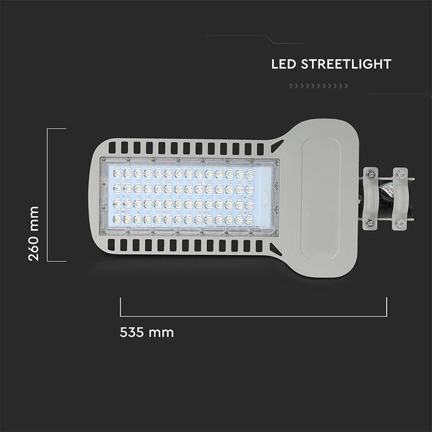 V-TAC VT-104ST Grijze Slim LED Straatverlichting - Samsung - IP65 - 100W - 12000 Lumen - 6400K - 5 Jaar