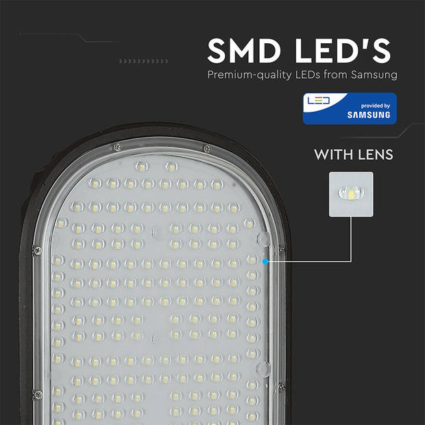 V-TAC VT-101ST Grijze LED Straatverlichting - IJzer - Samsung - IP65 - 100W - 10000 Lumen - 4000K