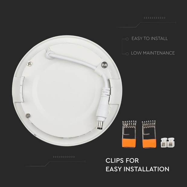 V-TAC VT-2407RD Ronde LED Minipanelen - Premium Serie - IP20 - Wit - 24W - 2000 Lumen - 4000K