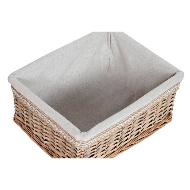 Wasmand Home ESPRIT Beige Natuurlijk vlechtwerk Shabby Chic 47 x 35 x 55 cm 5 Onderdelen